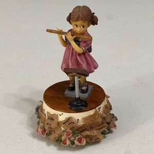 Vanmark Sweet Cakes My First Recital Unforgettable Flute Music Box Figurine VTG